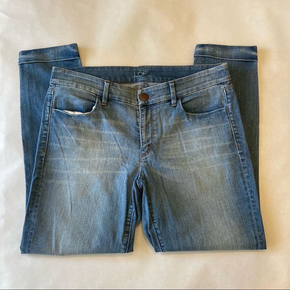 LOFT Curvy Skinny Light Blue Mid Rise Cuffed Ankle Size 30 Jeans